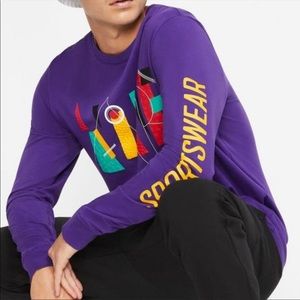 Nike Sportswear Air Game Changer Purple Geometric Long Sleeve Graphic Shirt
